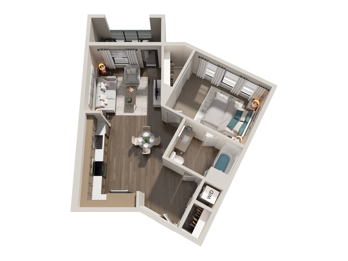 Floorplan diagram for A2, showing 1 bedroom