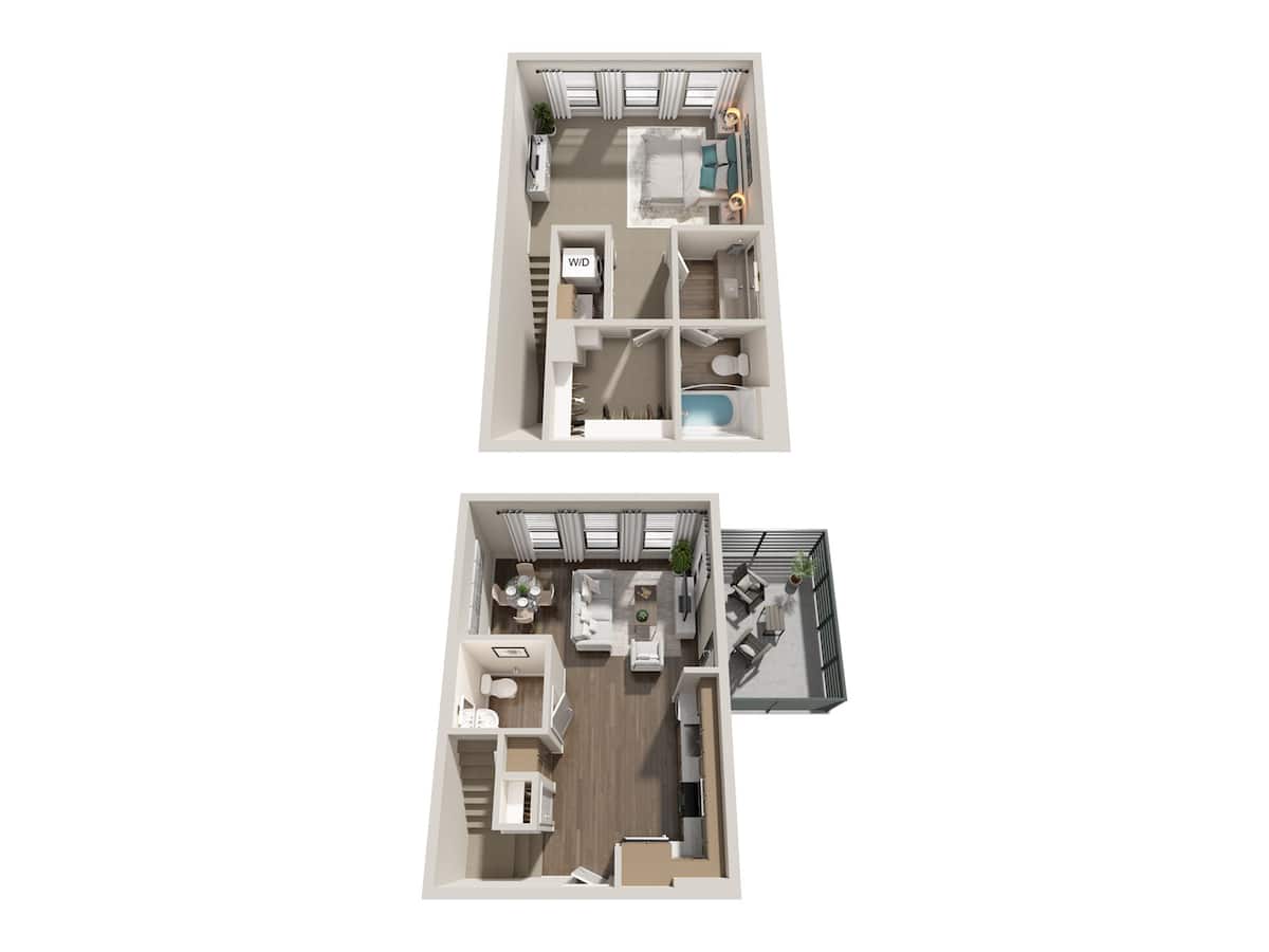 Floorplan diagram for TH-A8, showing 1 bedroom