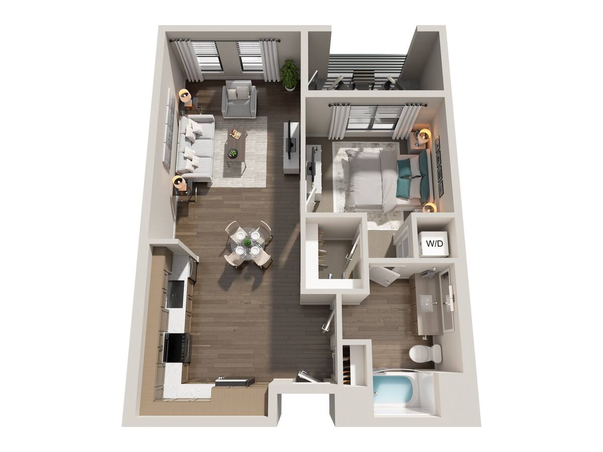 Floorplan diagram for A3, showing 1 bedroom