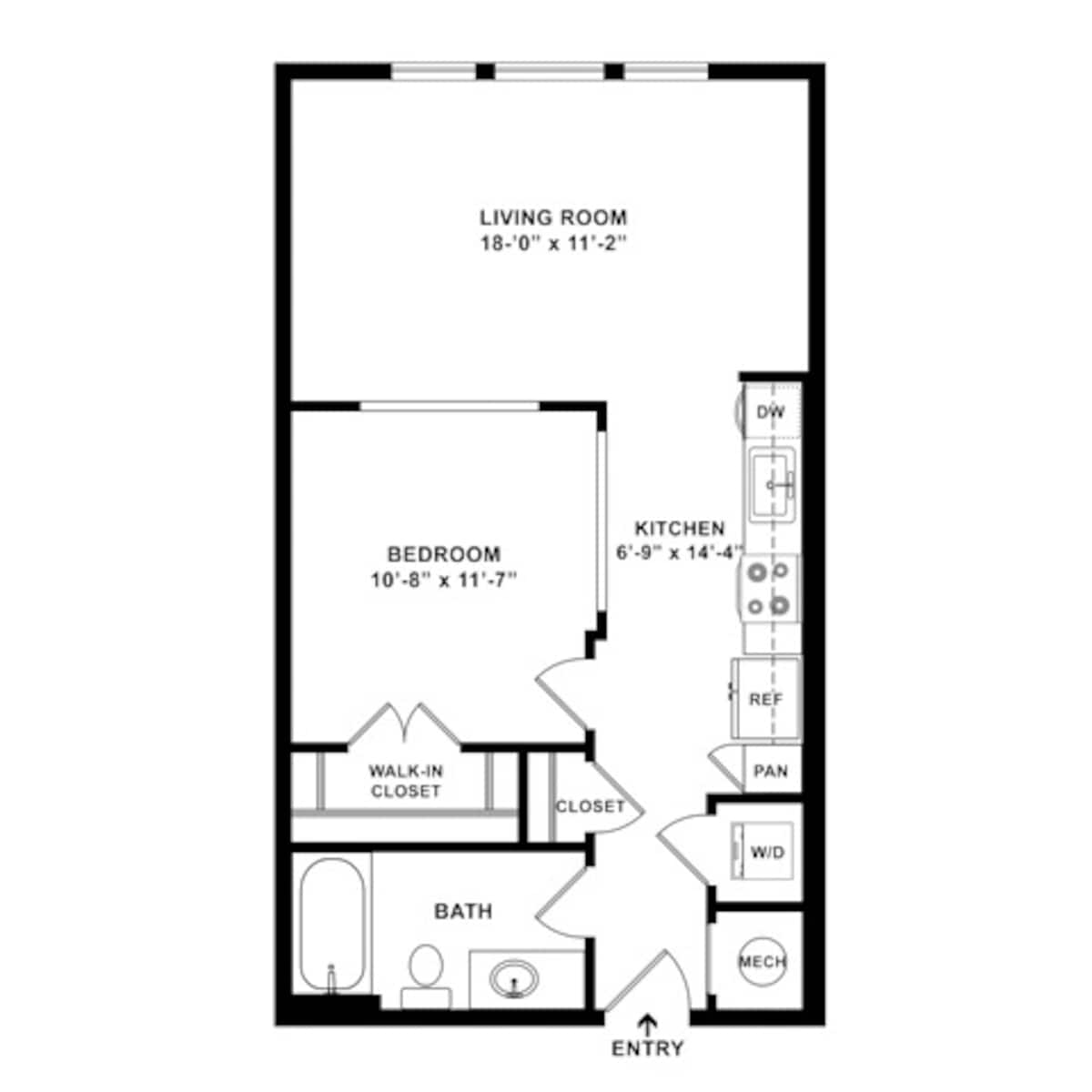 Floorplan diagram for Angel Wing, showing Studio