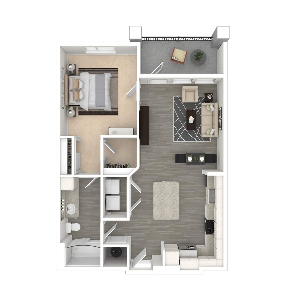Floorplan diagram for Auger, showing 1 bedroom