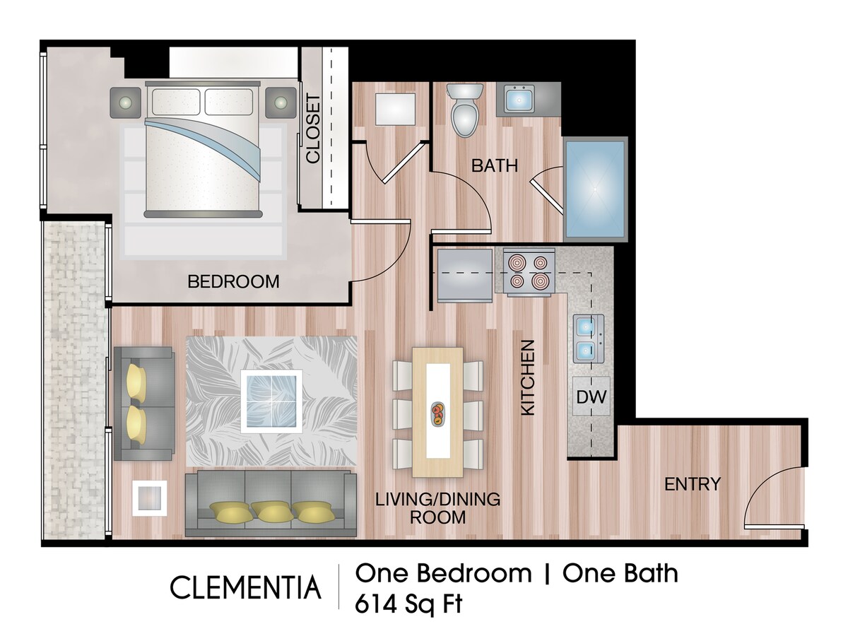 Plano de Clementia, que muestra 1 habitación