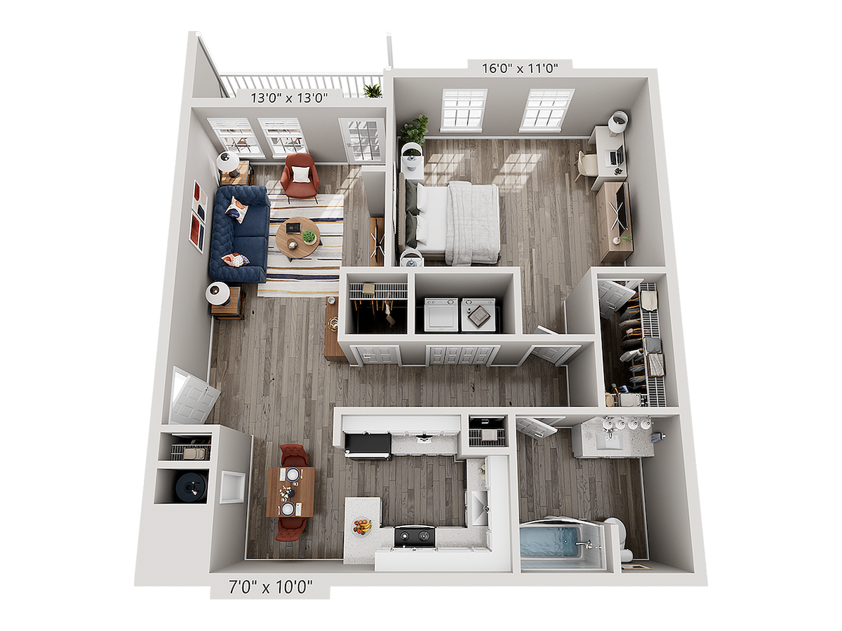 Floorplan diagram for A2, showing 1 bedroom