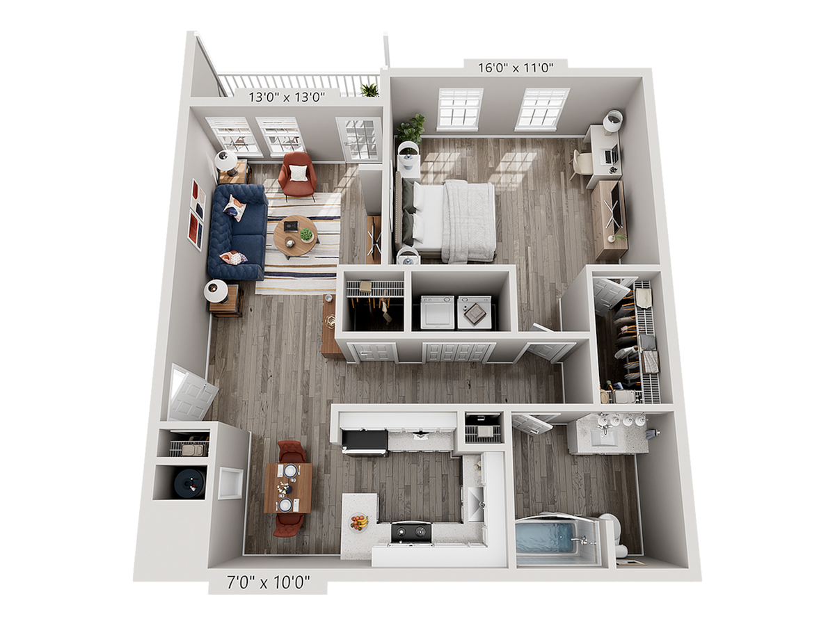 Floorplan diagram for A2, showing 1 bedroom