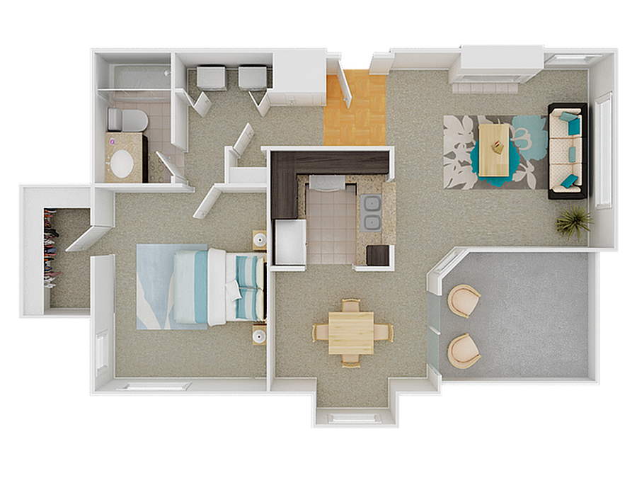 Floorplan diagram for Sequoia, showing 1 bedroom