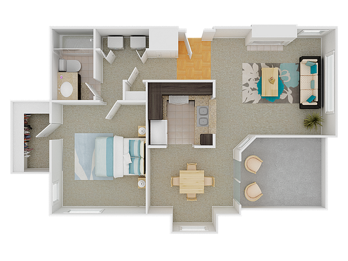 Floorplan diagram for Sequoia, showing 1 bedroom