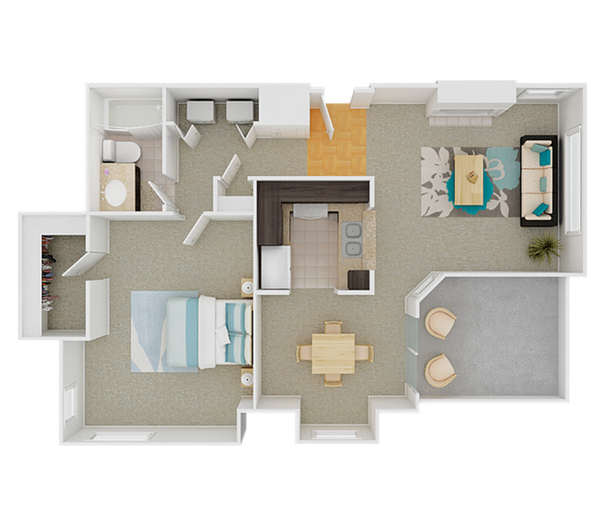 Floorplan diagram for Tamarack, showing 1 bedroom