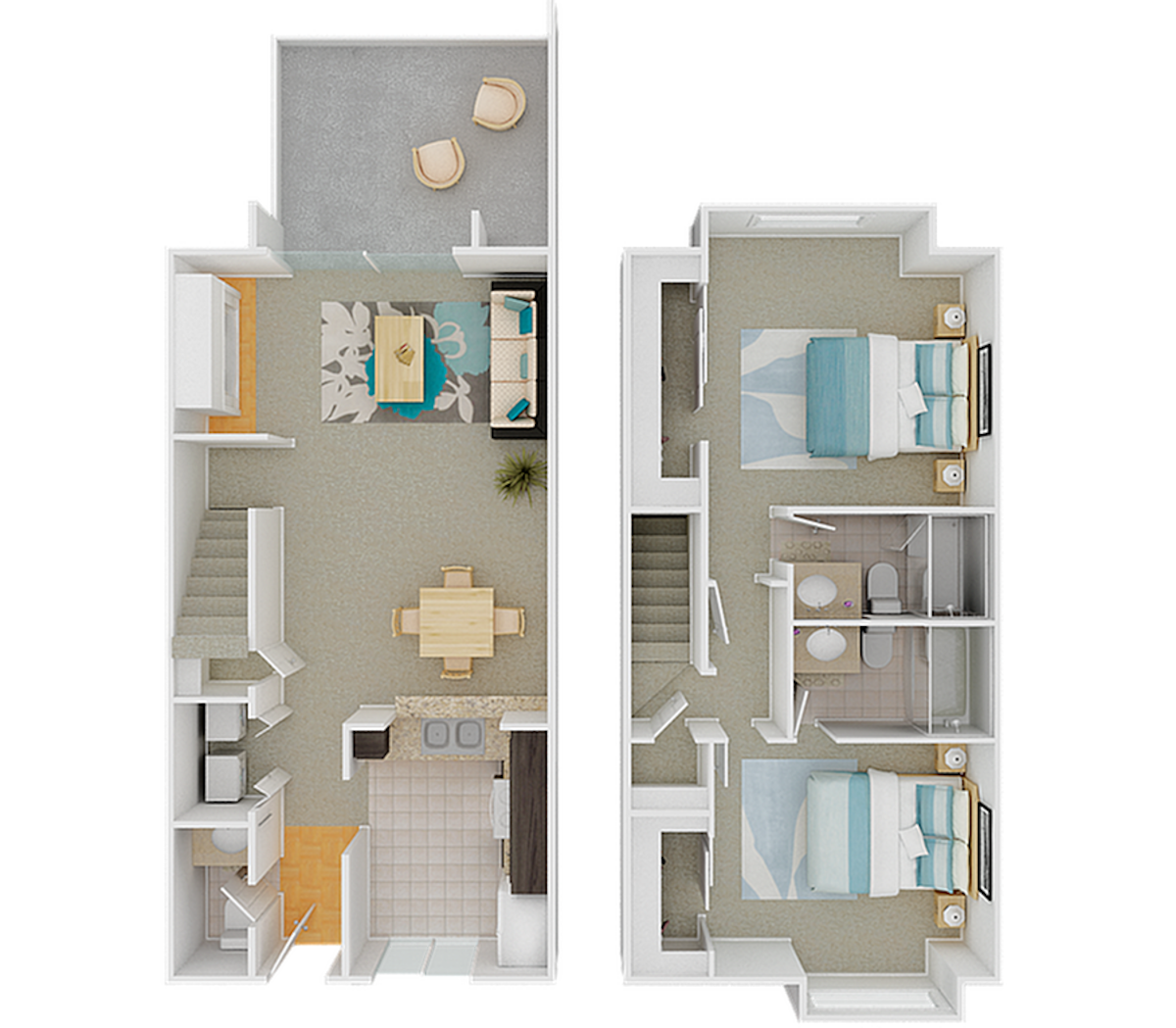 Floorplan diagram for Hickory, showing 2 bedroom
