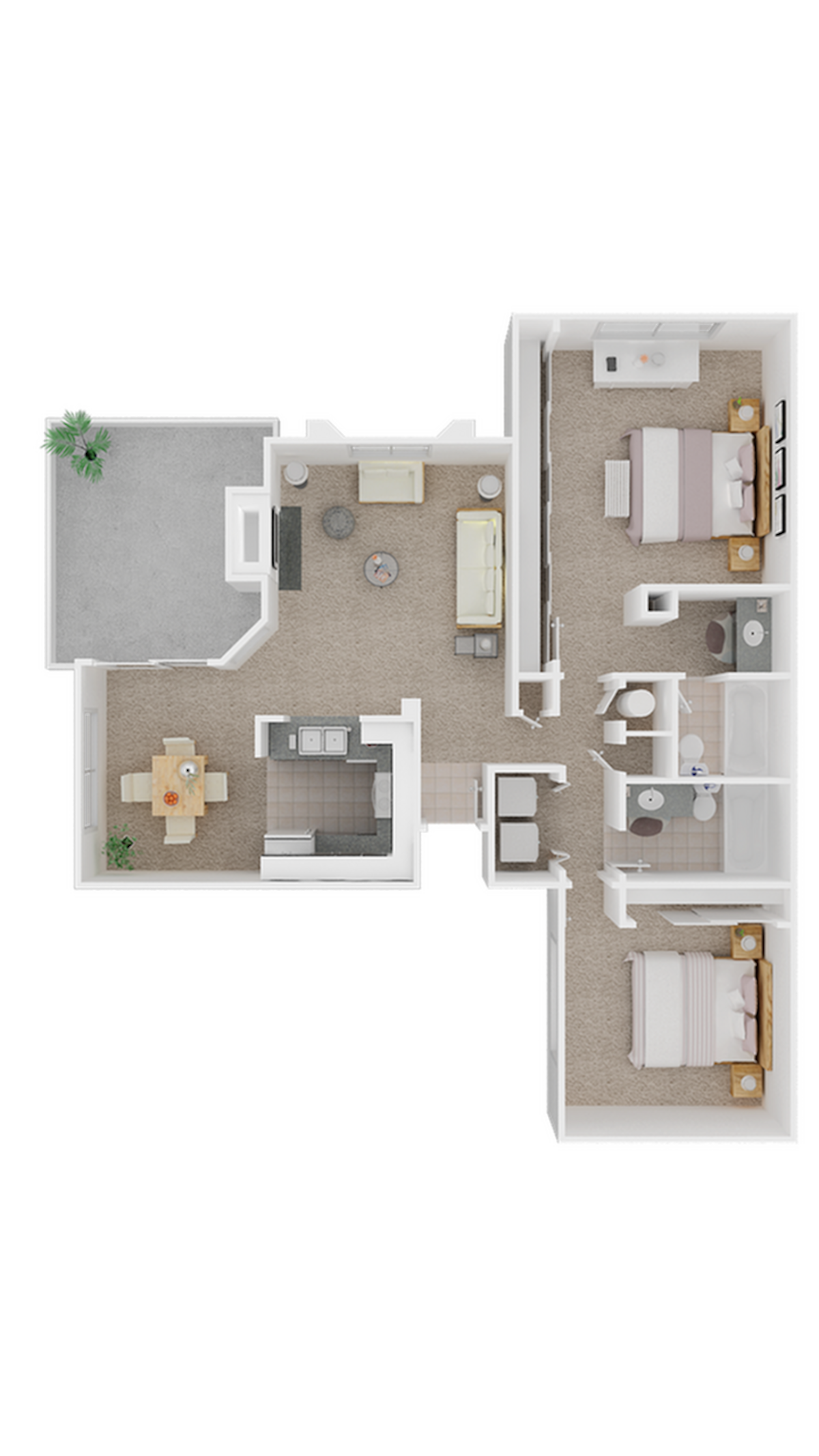 Floorplan diagram for Cypress 2, showing 2 bedroom