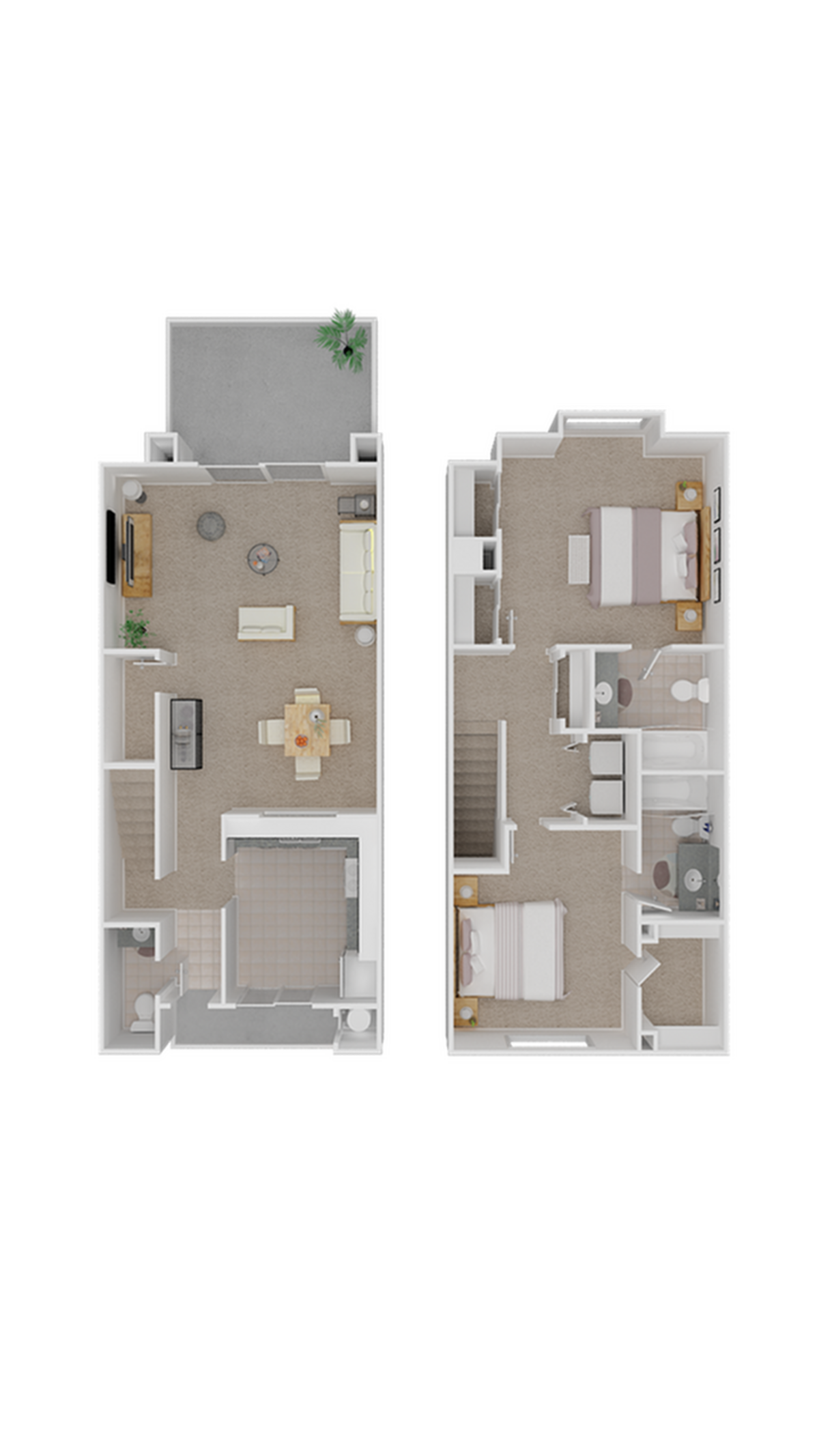 Floorplan diagram for Mariposa, showing 2 bedroom
