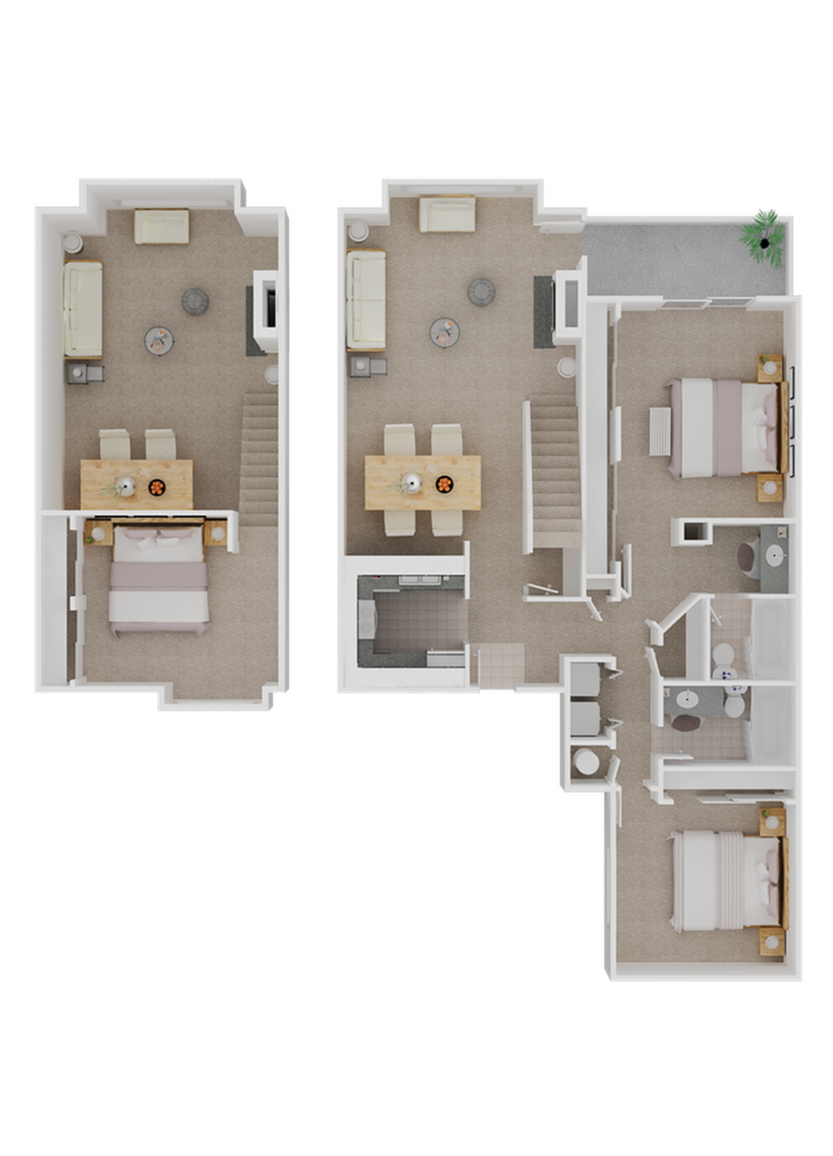 Floorplan diagram for Red Oak (With Loft Bedroom), showing 2 bedroom