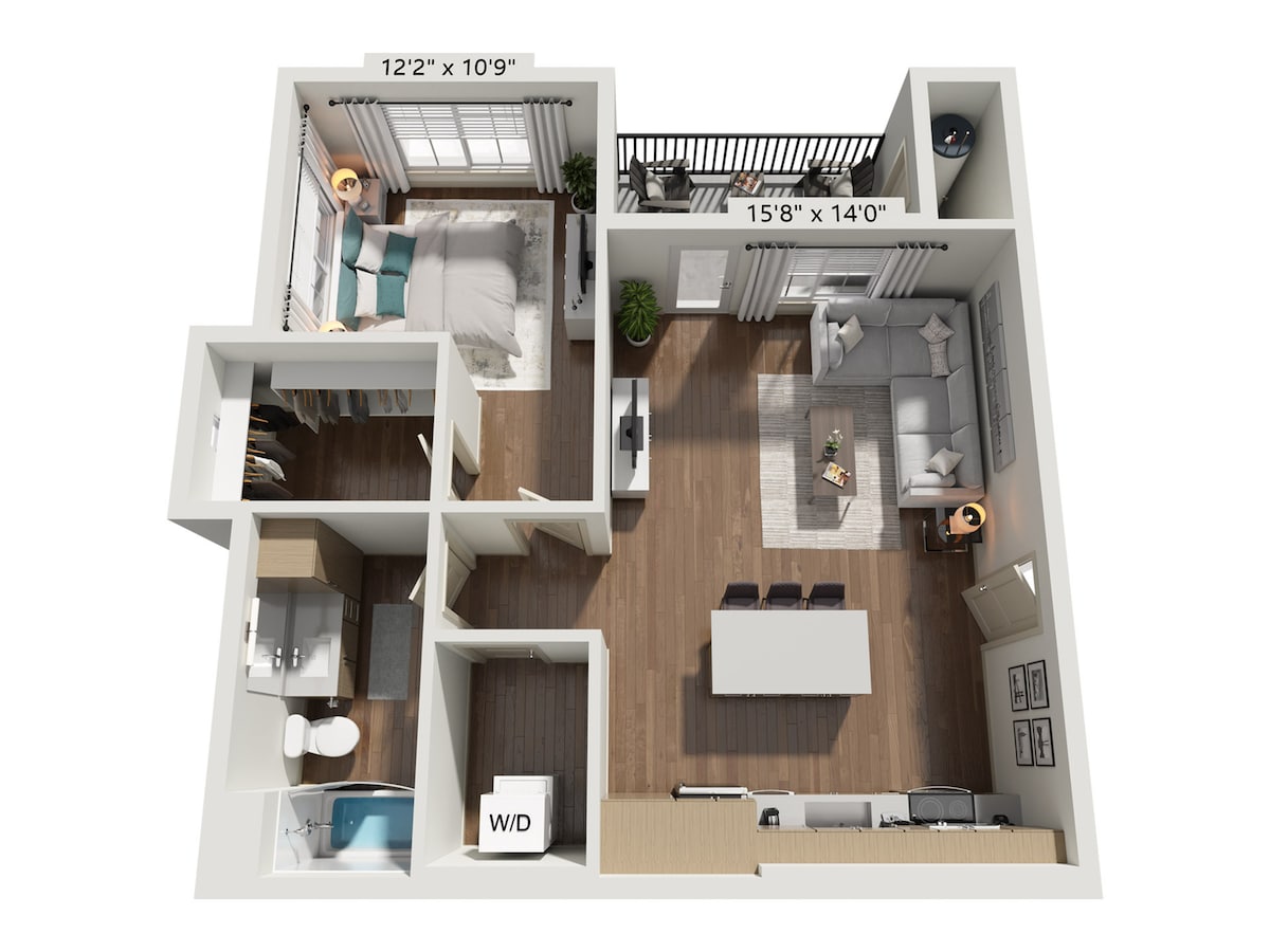 Floorplan diagram for A3, showing 1 bedroom
