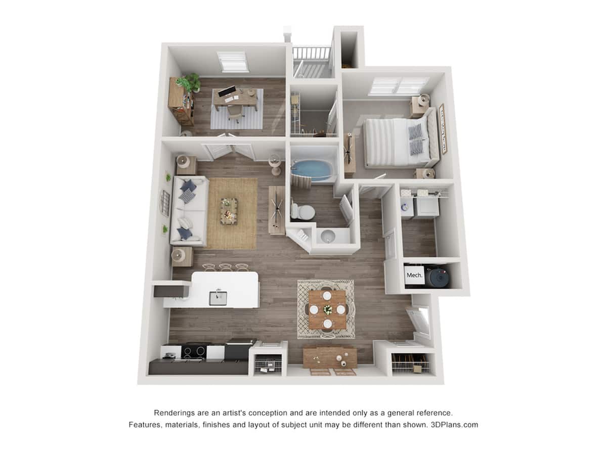Floorplan diagram for The Mimosa | Renovated, showing 1 bedroom