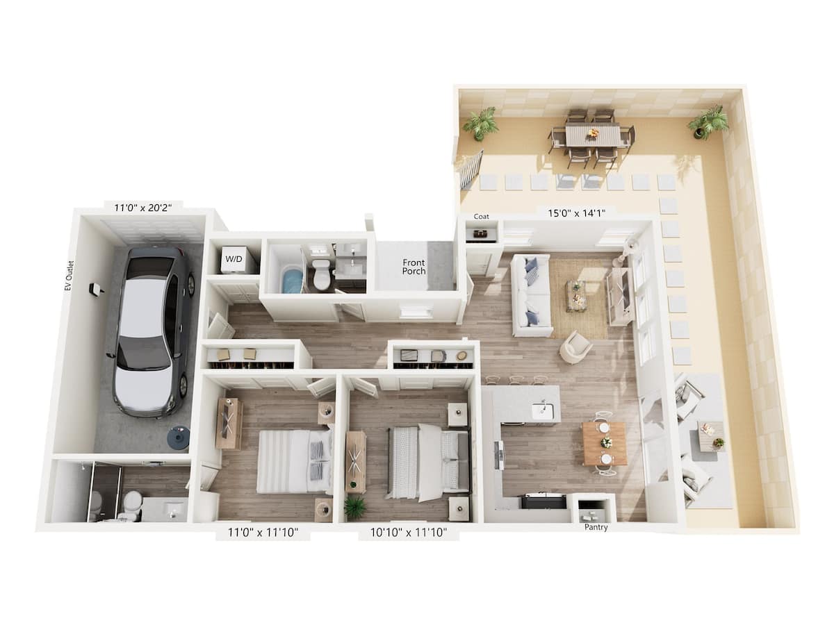 Floorplan diagram for Sunella, showing 2 bedroom