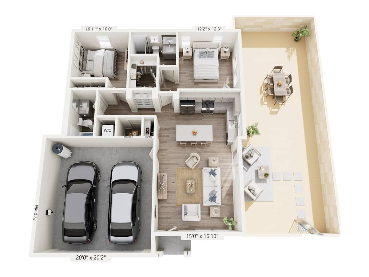 Floorplan diagram for Twilight, showing 2 bedroom