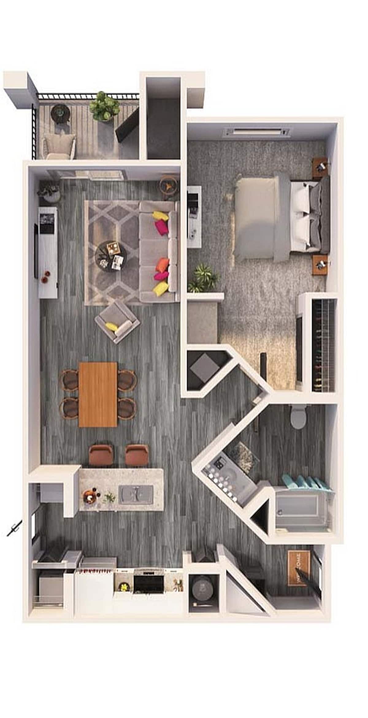 Floorplan diagram for A1, showing 1 bedroom