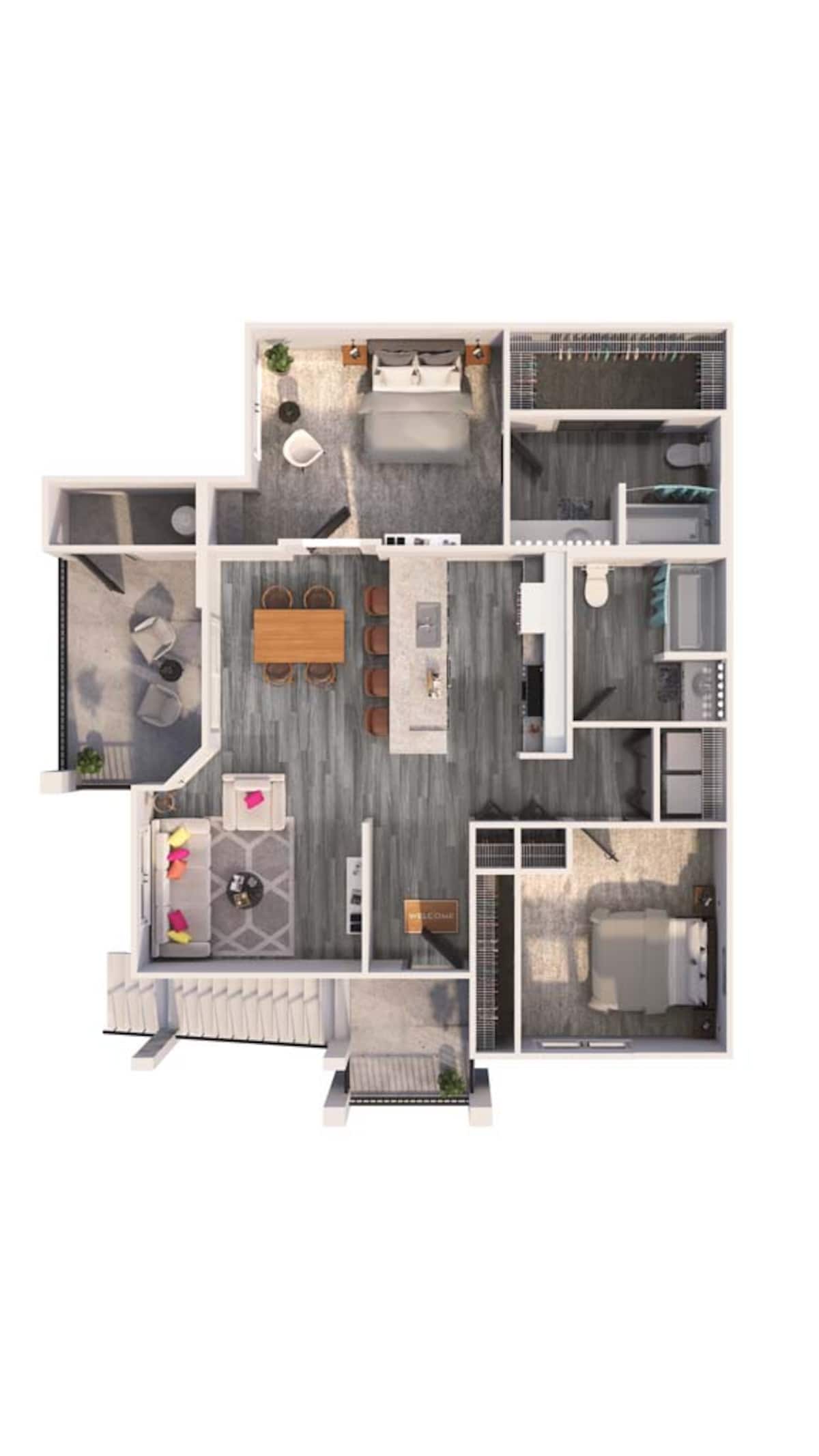 Floorplan diagram for B1G-SR, showing 2 bedroom