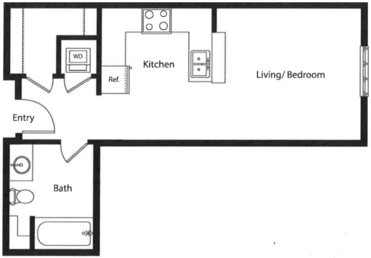 Floorplan diagram for The Grasshopper (Grand), showing Studio