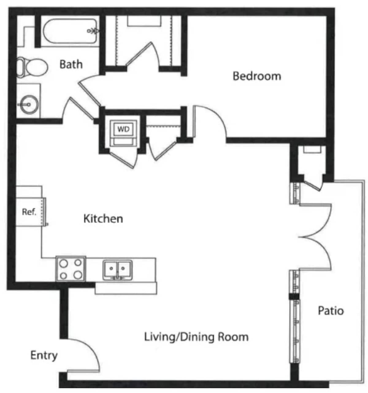 Floorplan diagram for The Jack Rose (Grand), showing 1 bedroom