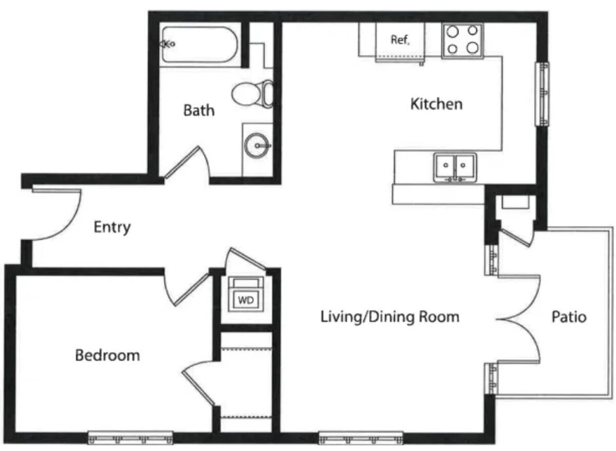 Floorplan diagram for The Gimlet (Grand), showing 1 bedroom