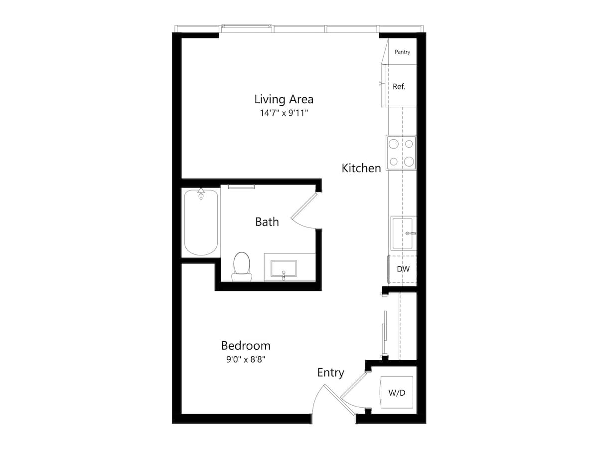 Floorplan diagram for S1, showing Studio