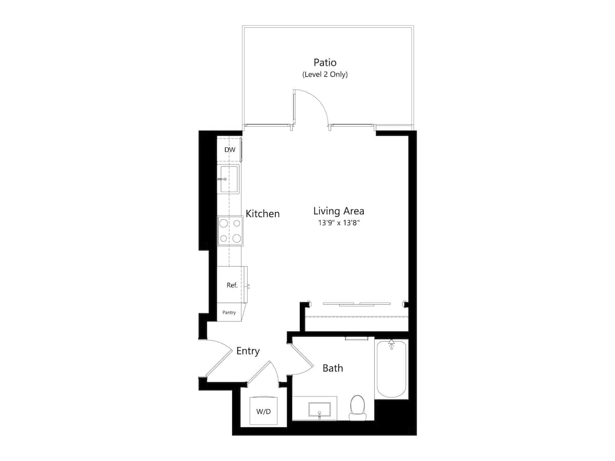 Floorplan diagram for S2, showing Studio