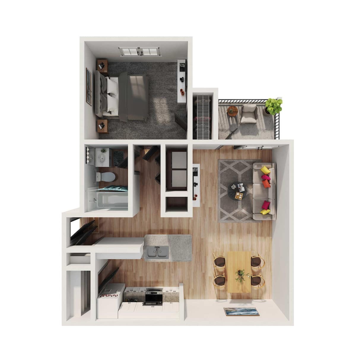 Floorplan diagram for A1, showing 1 bedroom