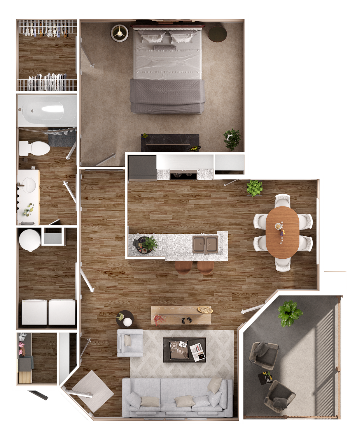 Floorplan diagram for A1, showing 1 bedroom
