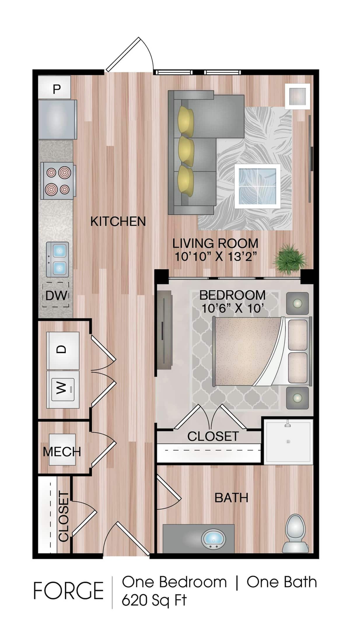 Floorplan diagram for Forge, showing Studio