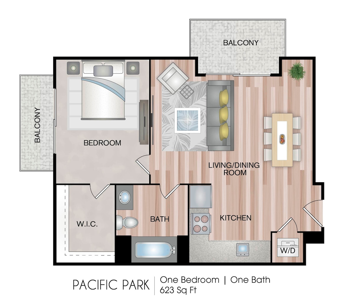 Plano de Pacific Park, que muestra 1 habitación