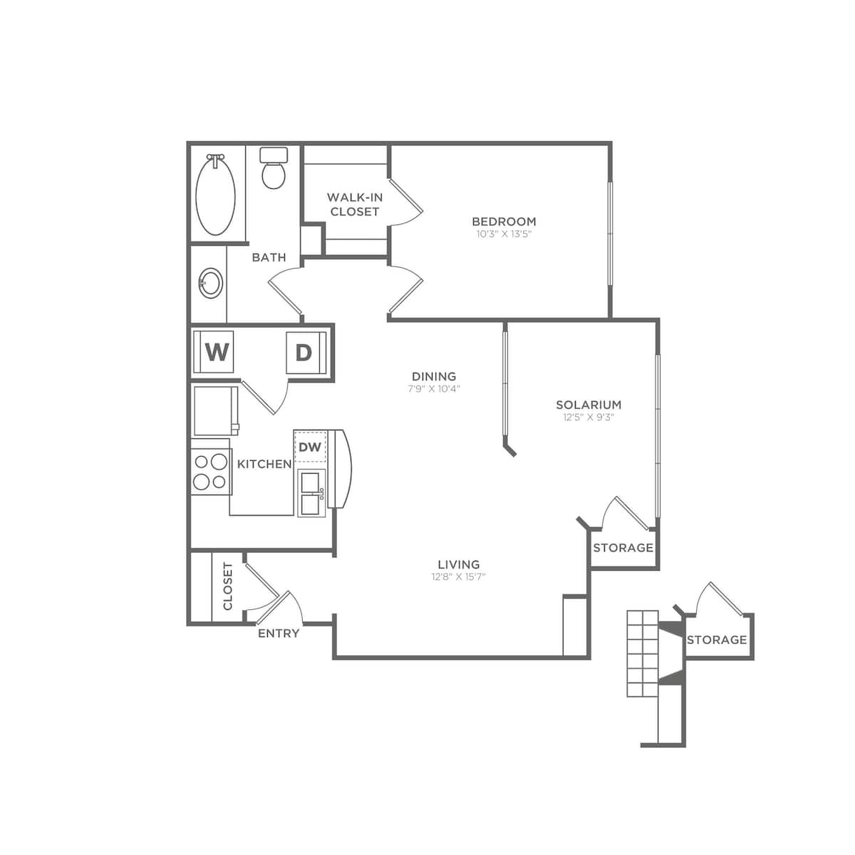 Floorplan diagram for A1s-Classic, showing 1 bedroom