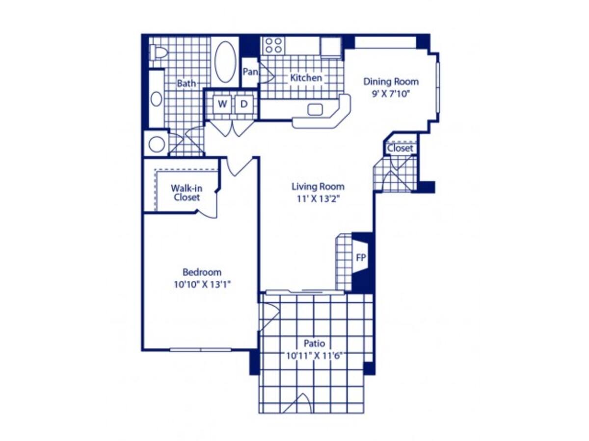 Floorplan diagram for 1A Sophisticated, showing 1 bedroom