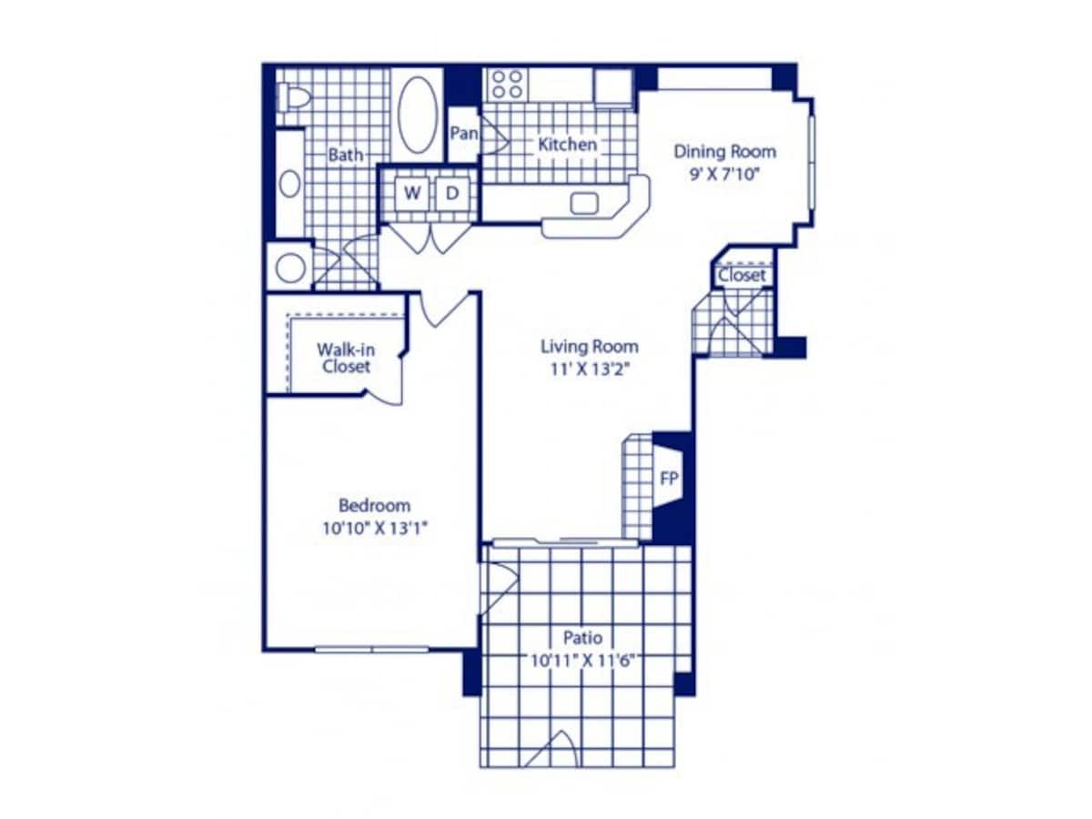 Floorplan diagram for 1A Sophisticated, showing 1 bedroom