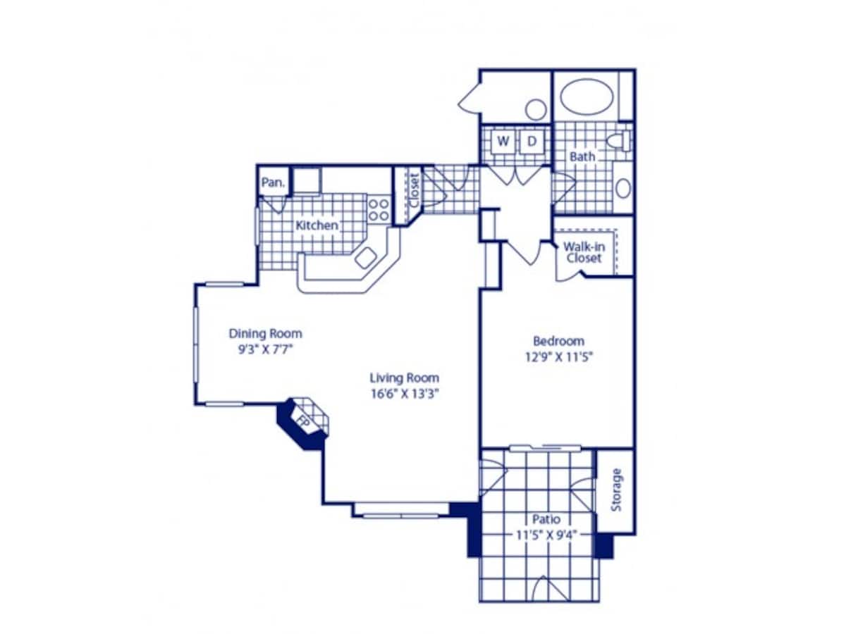 Floorplan diagram for 1BR, showing 1 bedroom