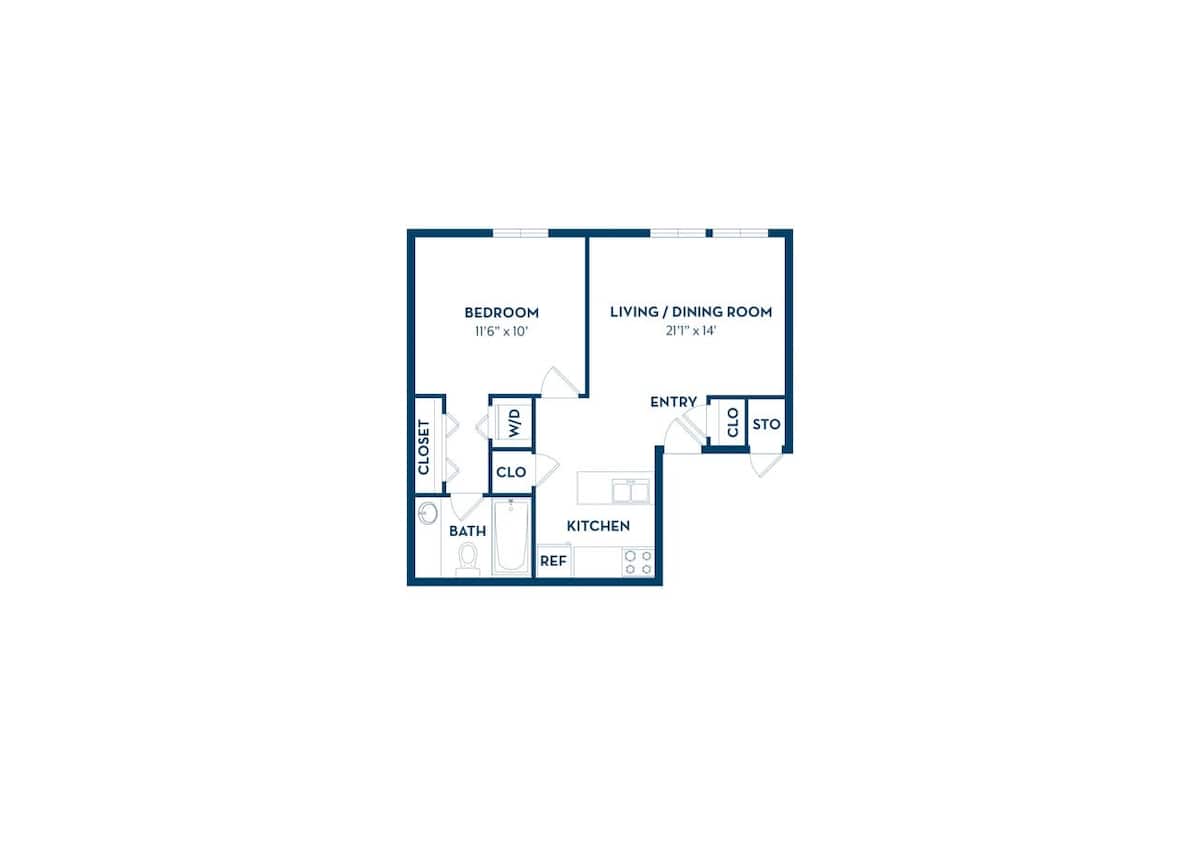 Floorplan diagram for Bali, showing 1 bedroom