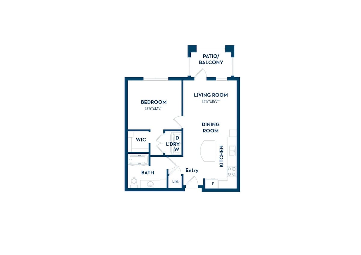 Floorplan diagram for Bimini, showing 1 bedroom