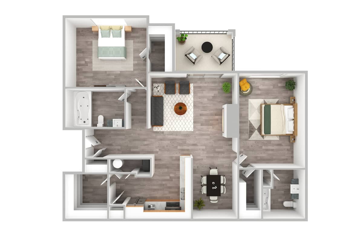 Floorplan diagram for Newport, showing 2 bedroom