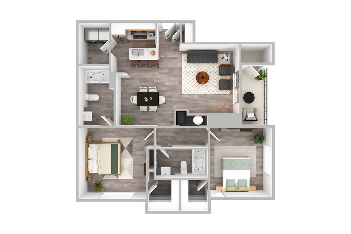 Floorplan diagram for Smithfield, showing 2 bedroom