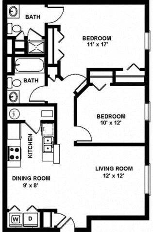 План помешкання Two Bedroom - 2, на якому – 2 спальня