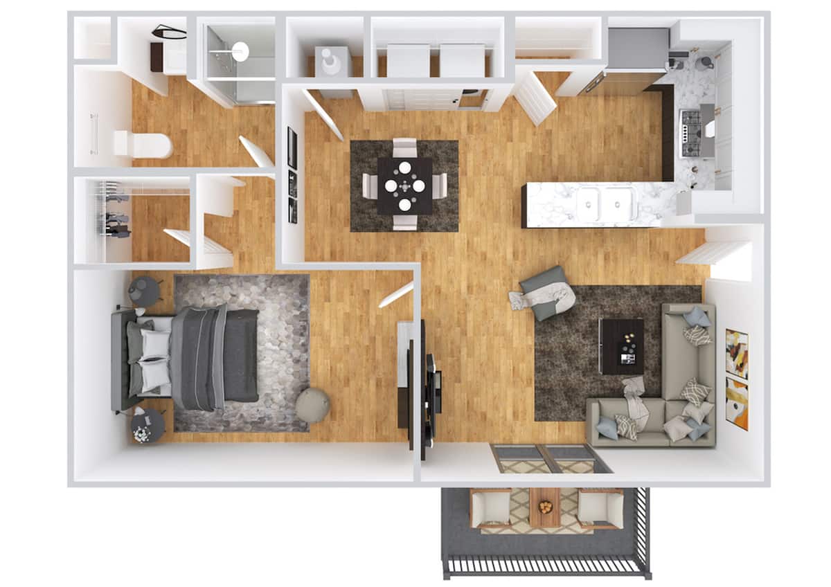 Floorplan diagram for Dylan | Renovated, showing 1 bedroom