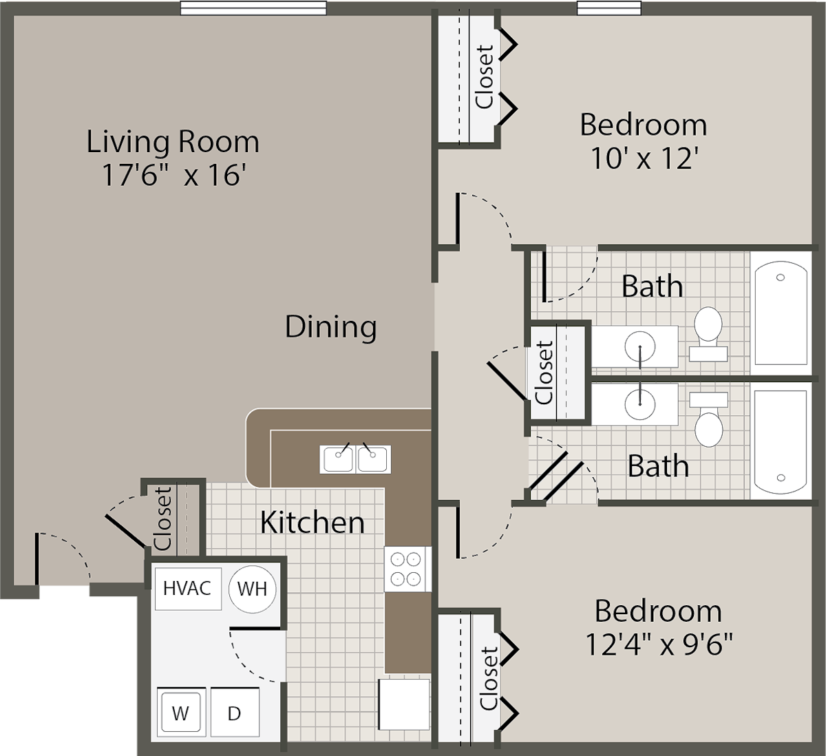 Floorplan diagram for Lexington, showing 2 bedroom