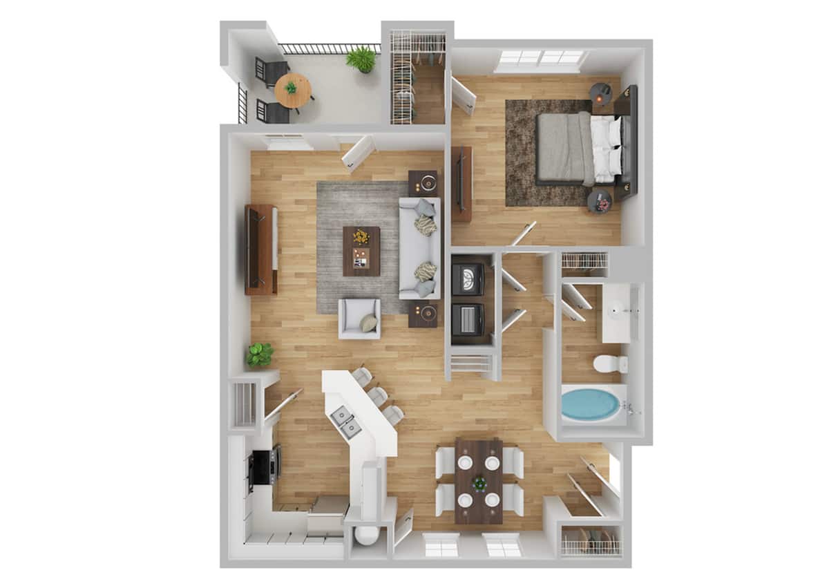 Floorplan diagram for Alston | Renovated, showing 1 bedroom