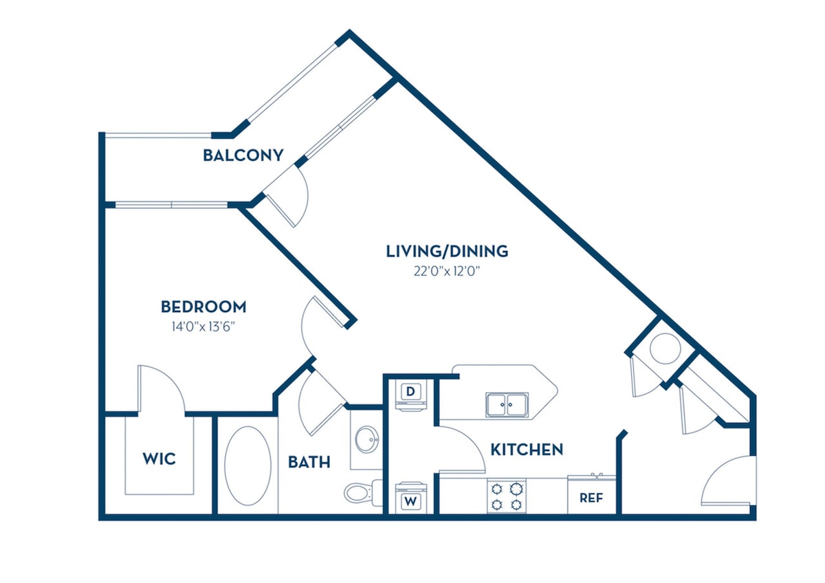 Floorplan diagram for Haven | Renovated, showing 1 bedroom