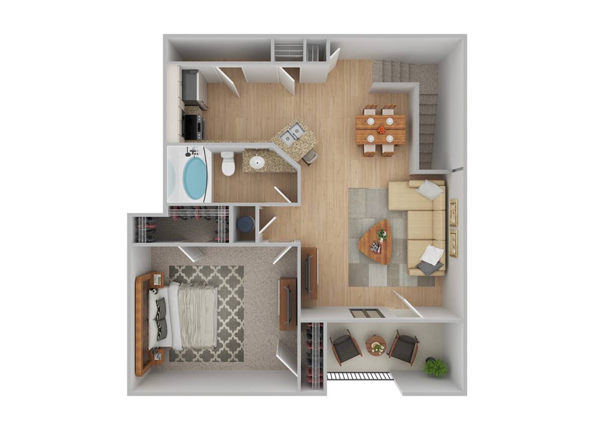 Floorplan diagram for Terrace | Renovated, showing 1 bedroom