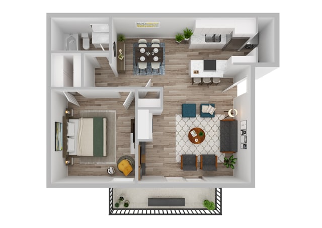 Floorplan diagram for Spring, showing 1 bedroom