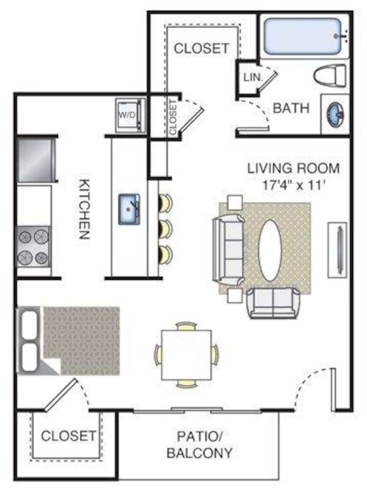 Floorplan diagram for Monet, showing Studio