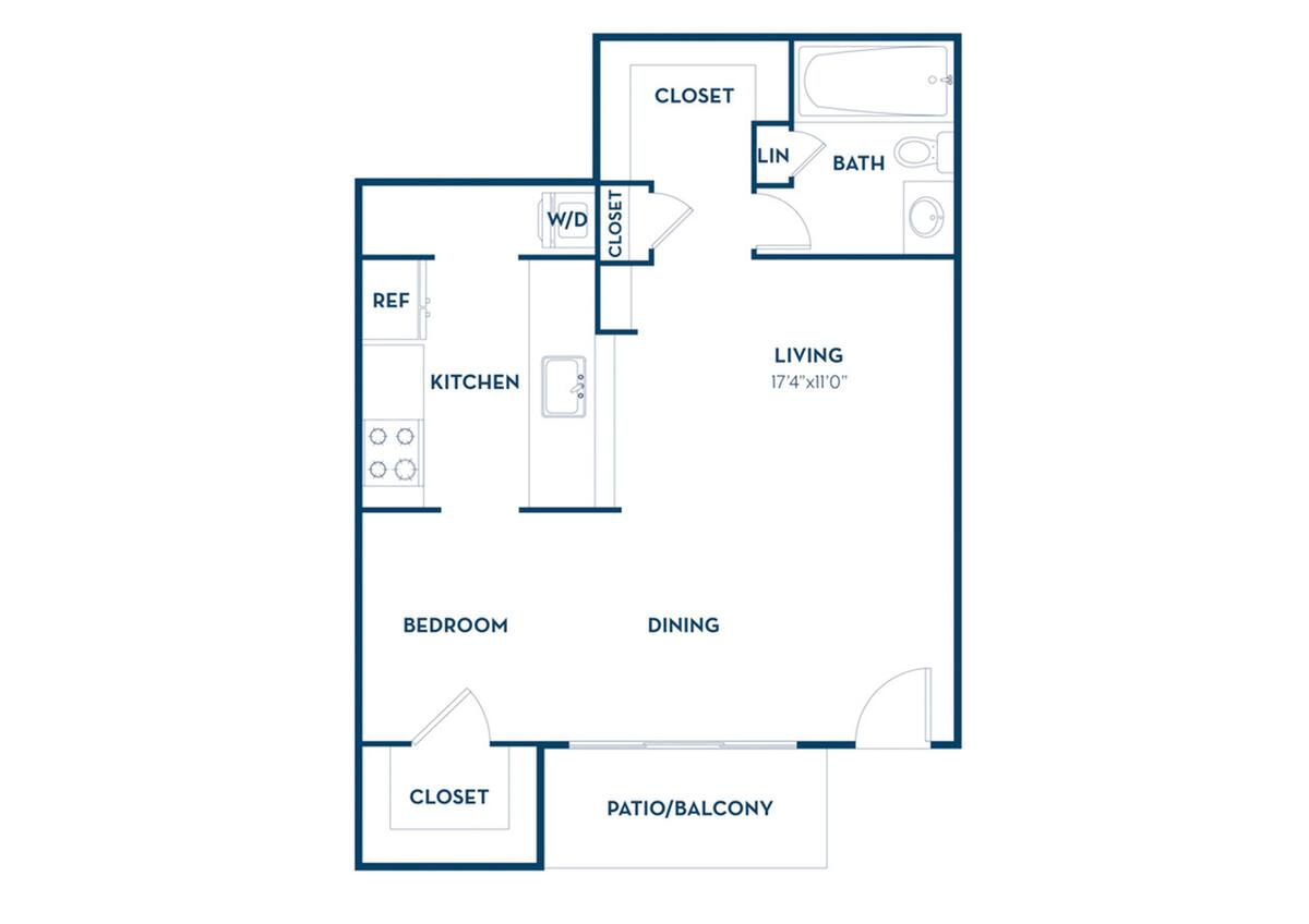 Floorplan diagram for Monet | Renovated, showing Studio