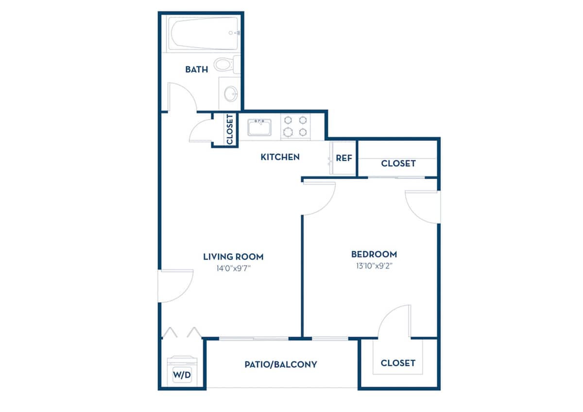 Floorplan diagram for Rembrandt | Renovated, showing 1 bedroom