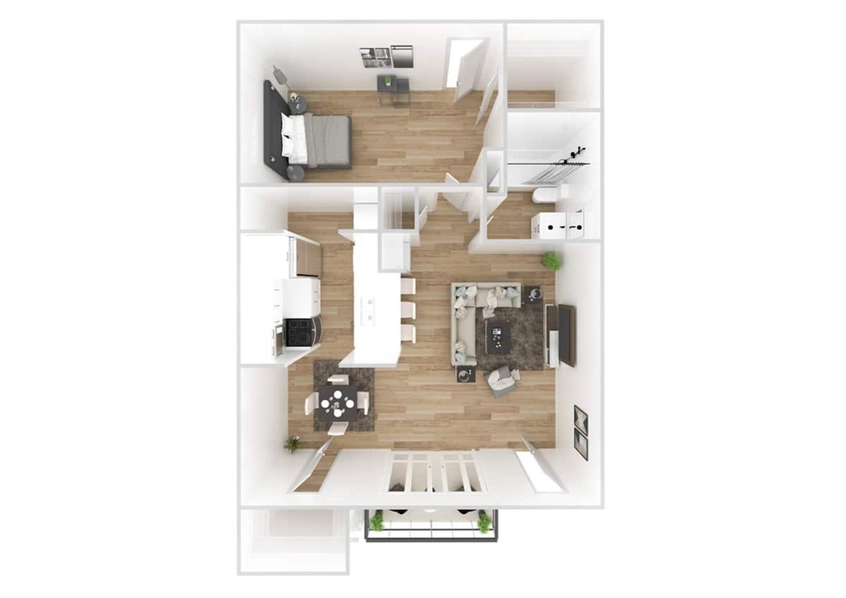 Floorplan diagram for Picasso | Renovated, showing 1 bedroom