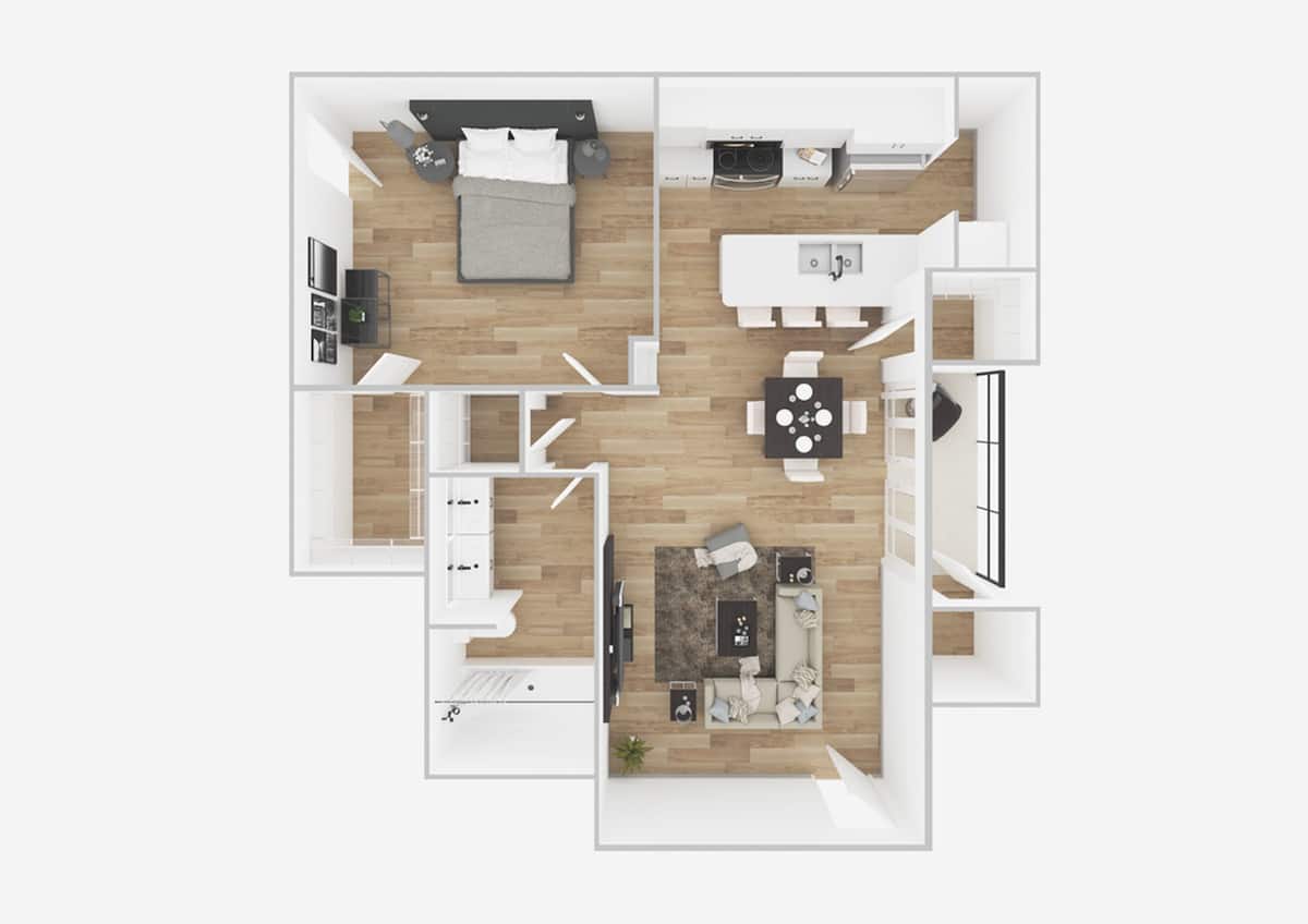 Floorplan diagram for Michelangelo | Renovated, showing 1 bedroom